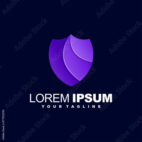 shield gradient color logo design