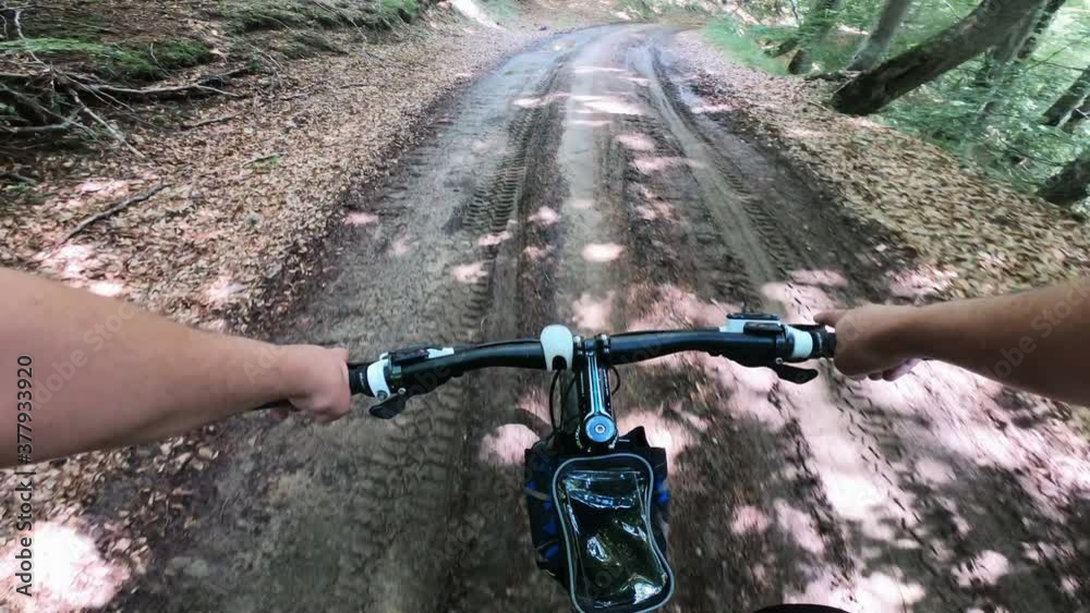 Extreme sport bikers riding mountain bike Extreme sport bikers riding mountain bike
