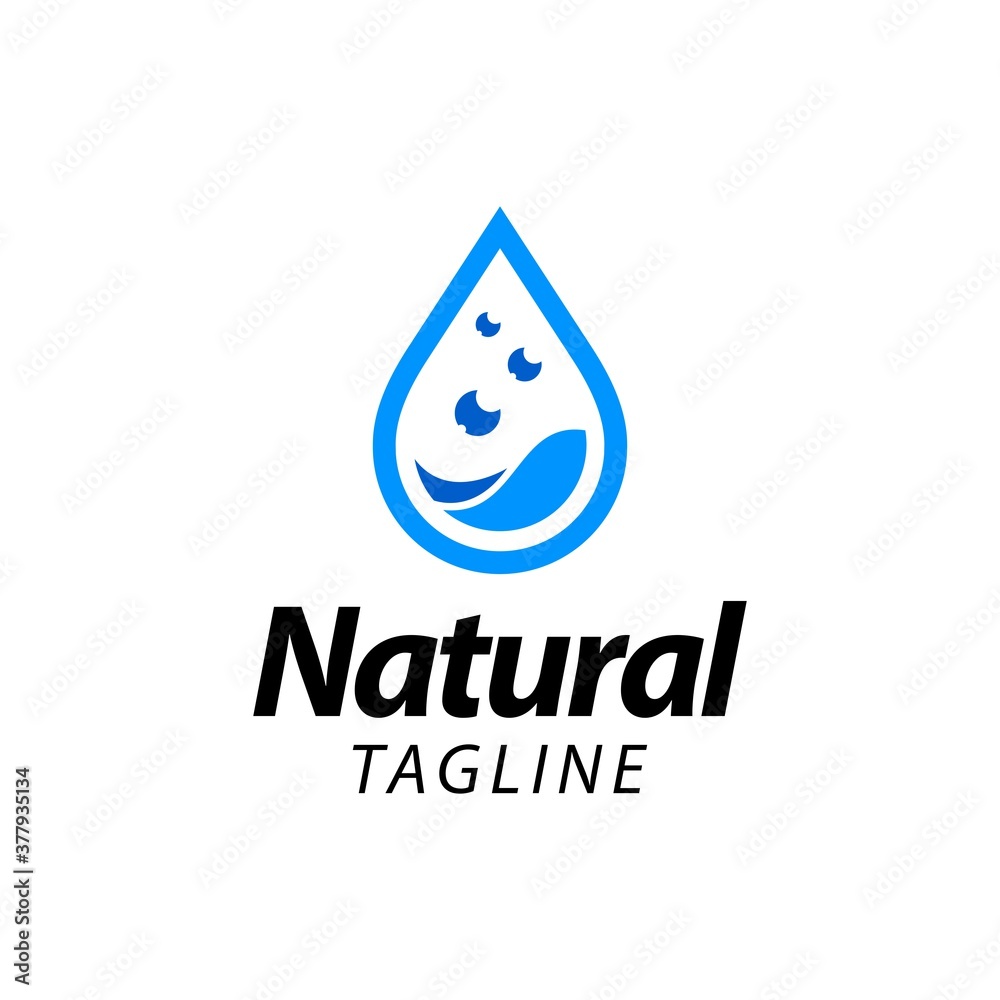 drop water natural logo template design