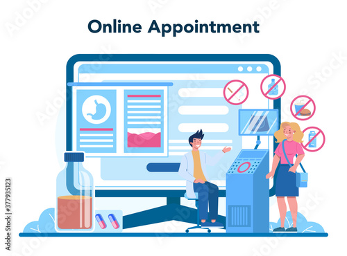 Gastroenterology doctor online service or platform. Idea