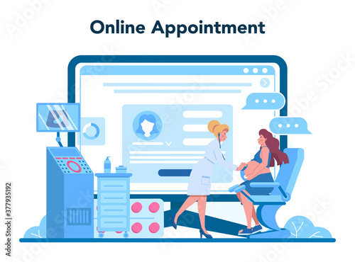 Gynecologist online service or platform. Human anatomy, ovary