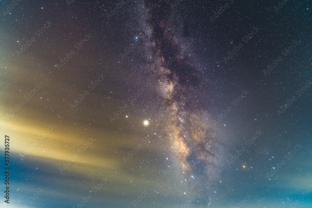 Fototapeta premium Galaxy milky way at night sky background.