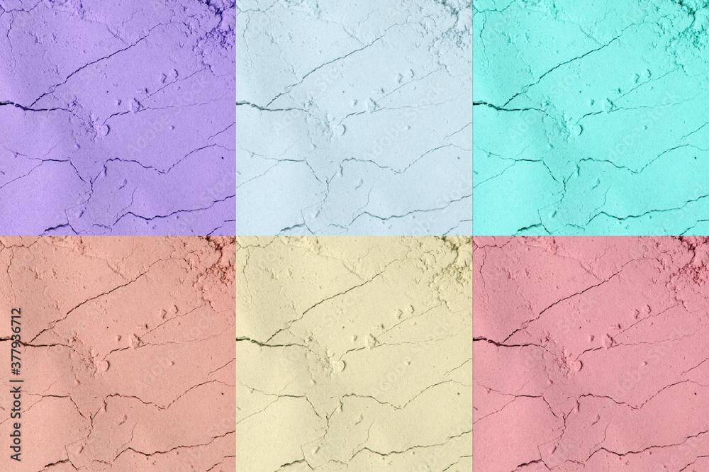 Fototapeta premium Colorful make up or cosmetic clay powder samples