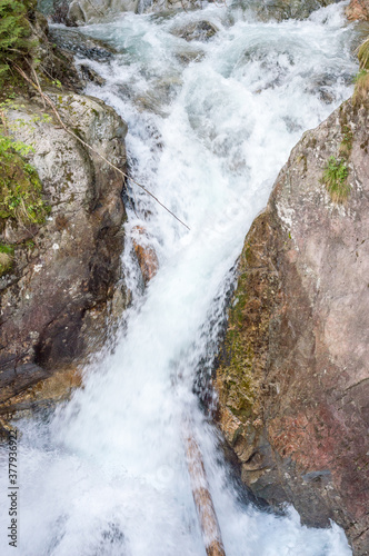 Wodogrzmoty Mickiewicza waterfall on mountain river Roztoka. © Robson90