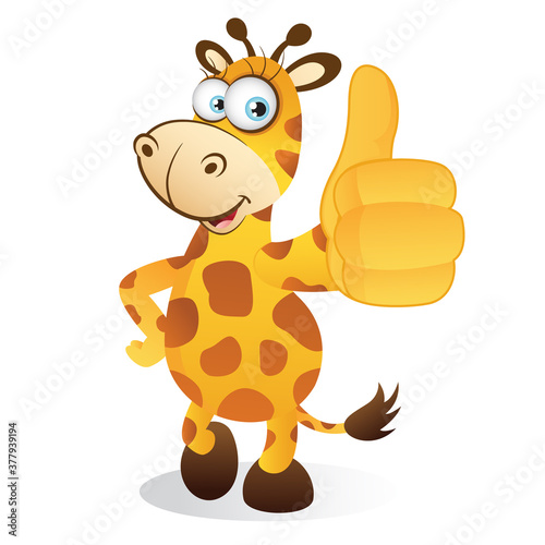 Giraffe with Thumbs up gesture