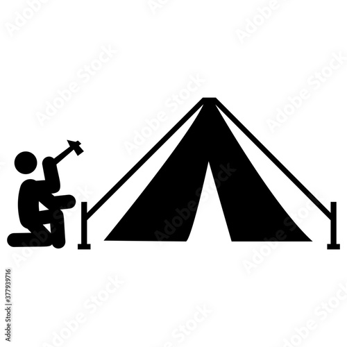 Ideology design of camping pictogram.