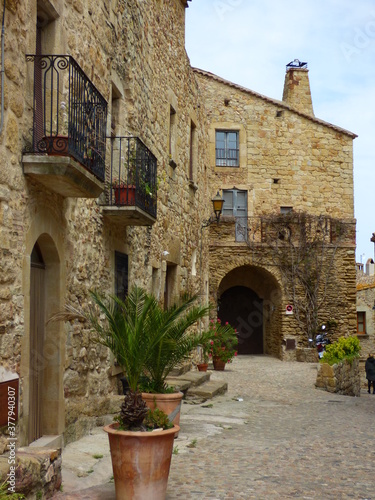 Pals  beautiful medieval village in Costa Brava. Girona. Catalonia Spain