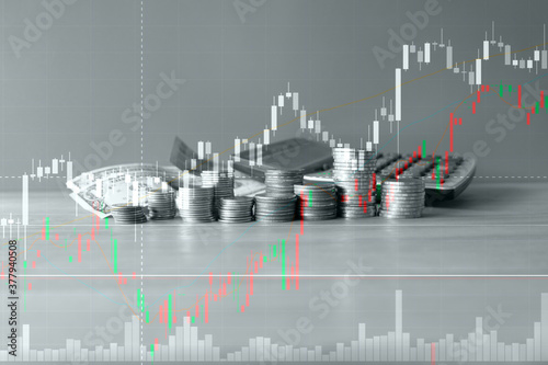 concept coin stack background, business money and coin
