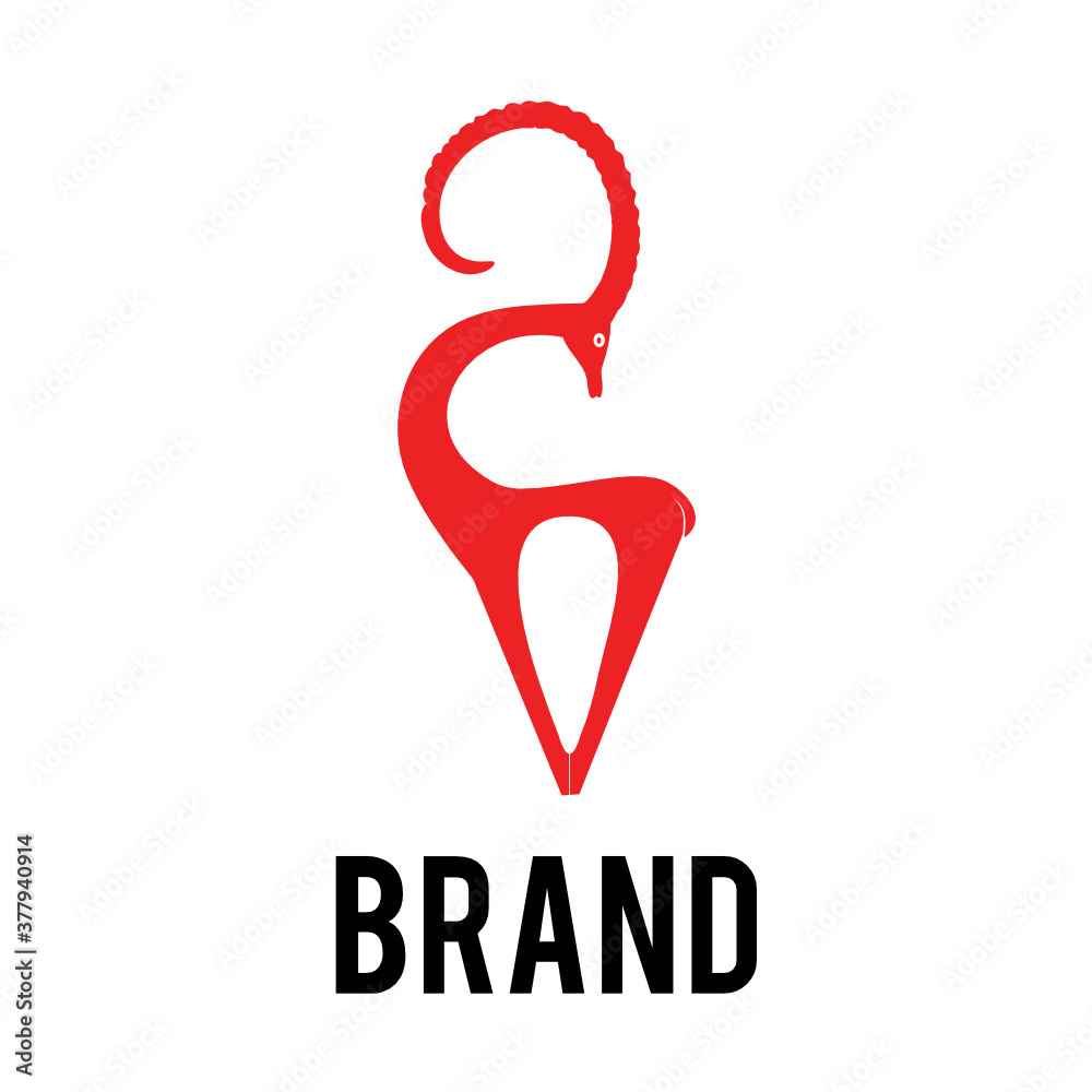 ibex ancient unique style logo template ibex ancient unique style logo template