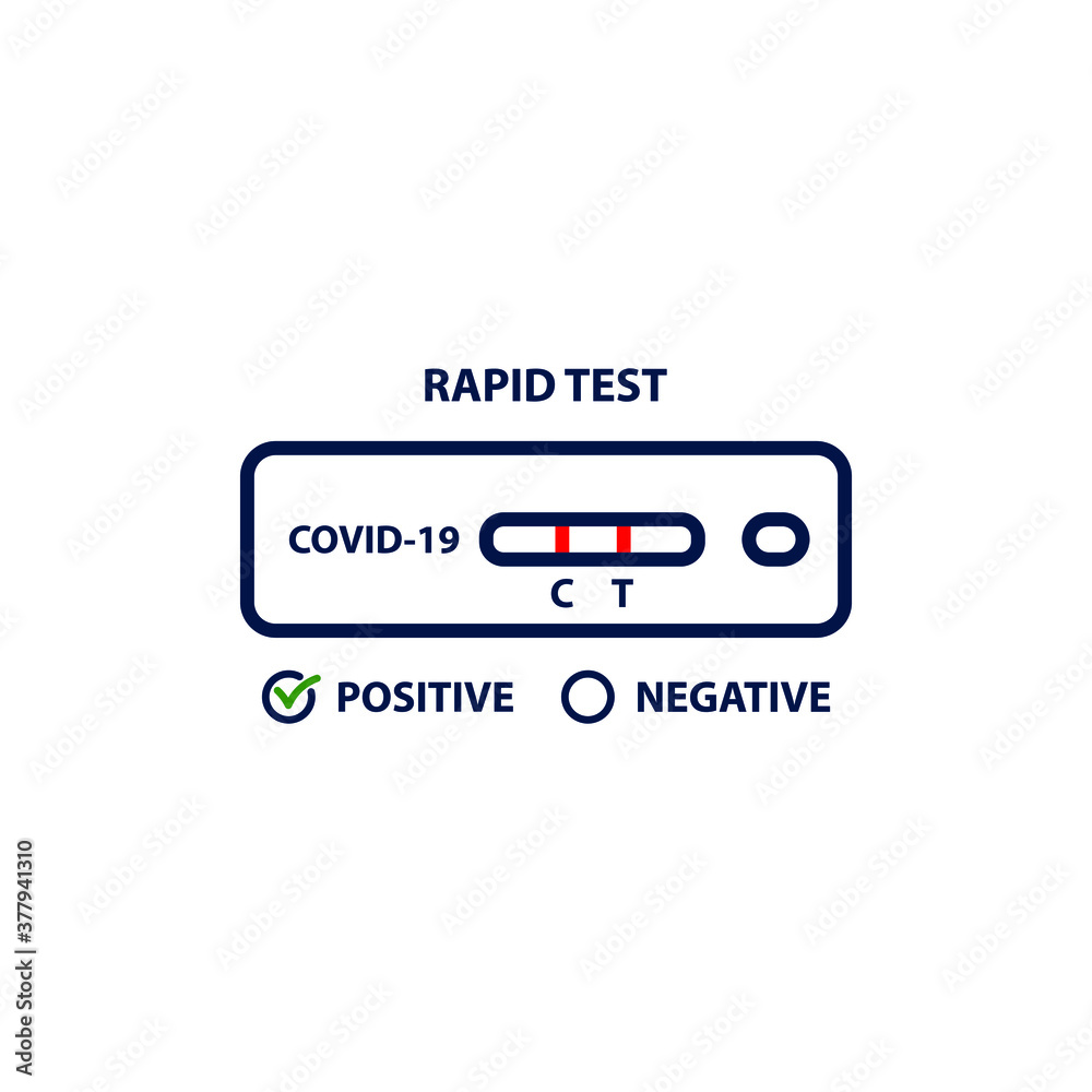 Rapid test for COVID-19 icon concept isolated on white background. Vector illustration Rapid test for COVID-19 icon concept isolated on white background. Vector illustration