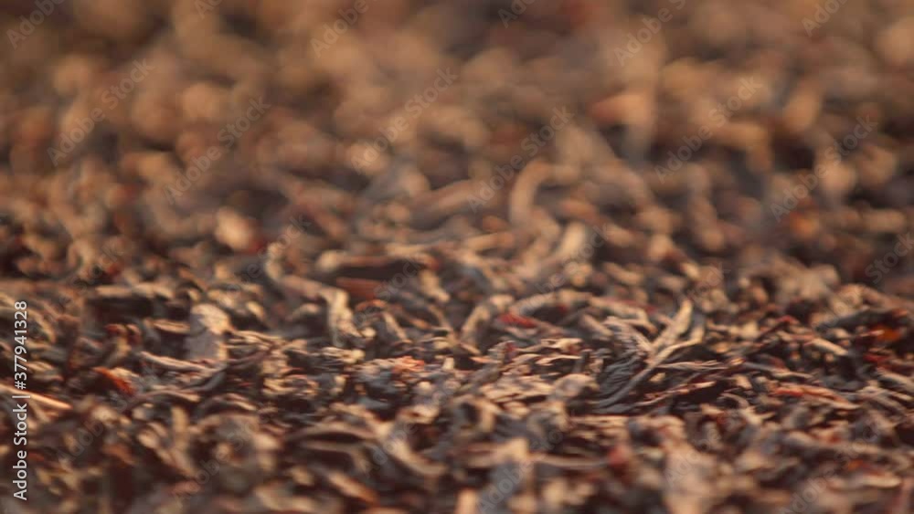 Close up view of dried tea leaves Close up view of dried tea leaves