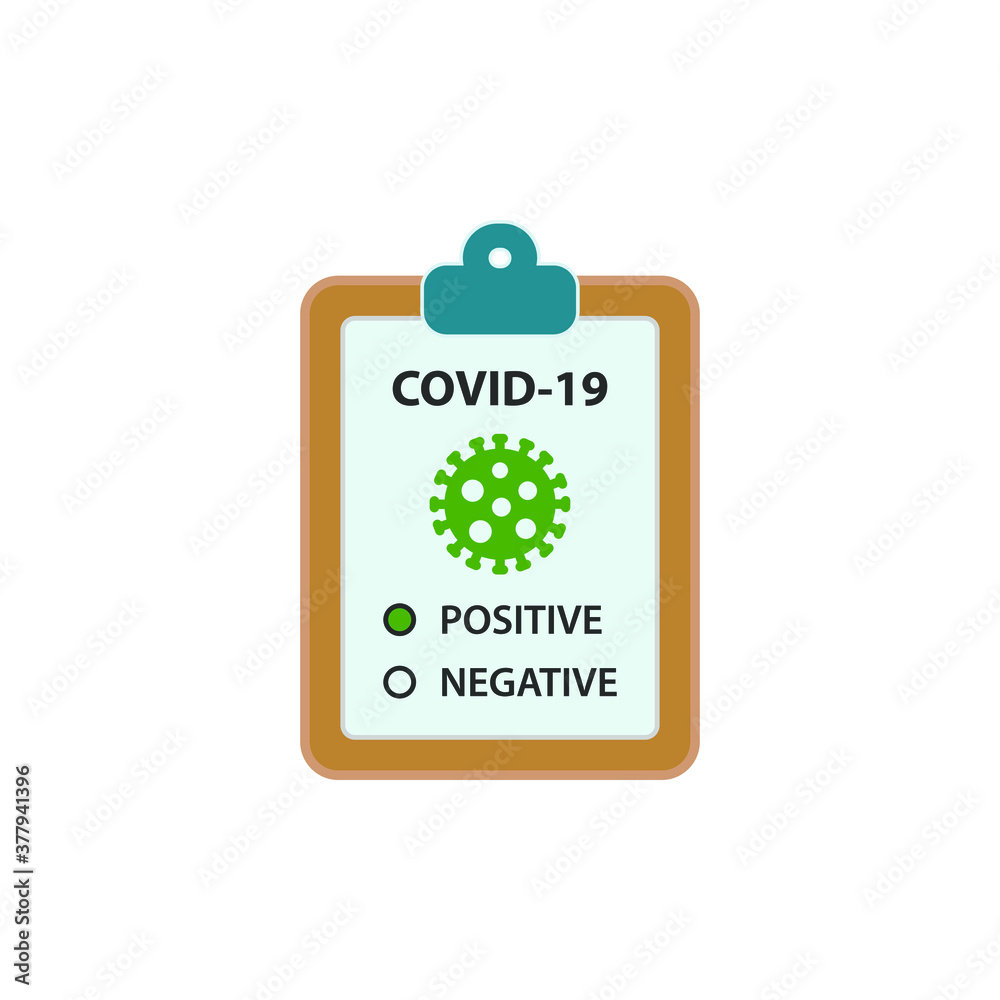 Coronavirus test icon design. Tested positive for COVID-19 concept. Vector illustration