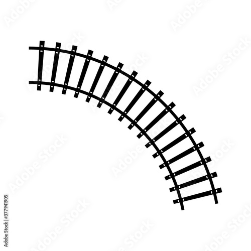 Fototapeta Naklejka Na Ścianę i Meble -  Railway black icon. Train road vector illustration isolated on white background.