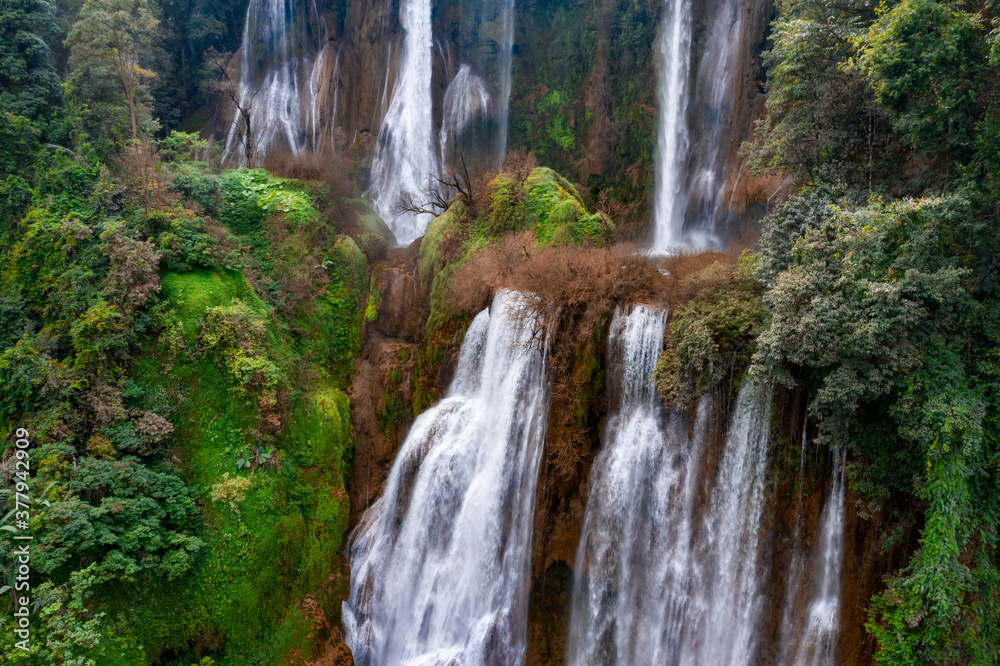 Thi lo su waterfall or tee lor su, Umphang, Tak province, Thailand. This waterfall is one of the most famous waterfalls in Thailand. Thi lo su waterfall or tee lor su, Umphang, Tak province, Thailand. This waterfall is one of the most famous waterfalls in Thailand.