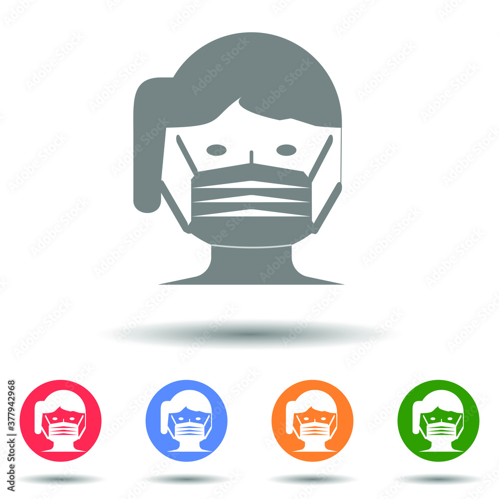 Woman doctor with a face mask vector with isolated background
