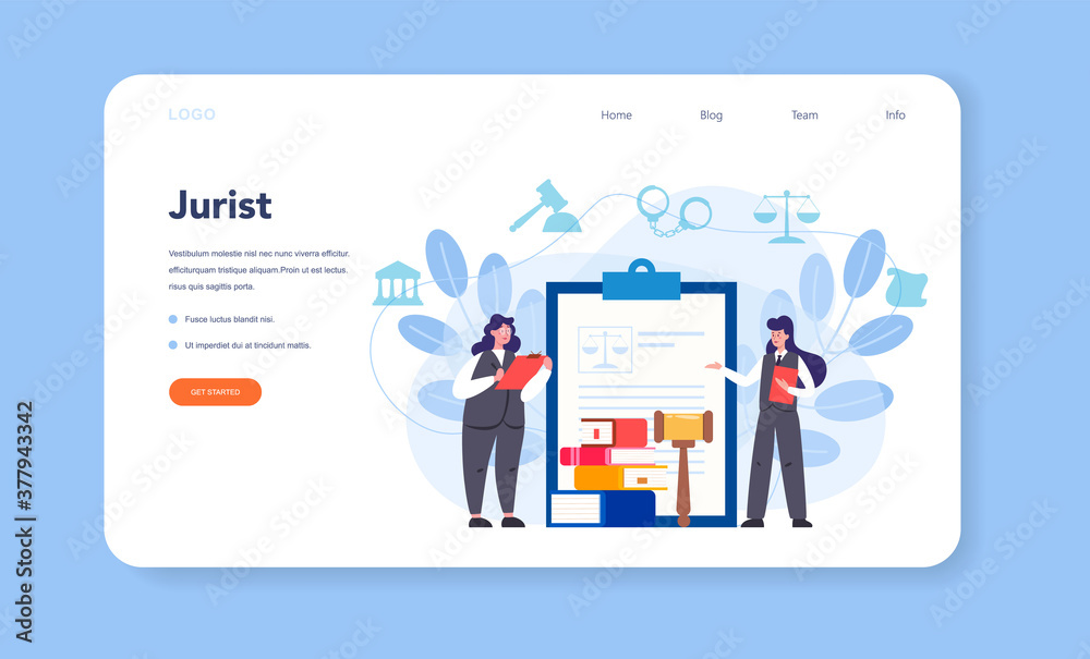 Professional lawyer web banner or landing page. Punishment Professional lawyer web banner or landing page. Punishment