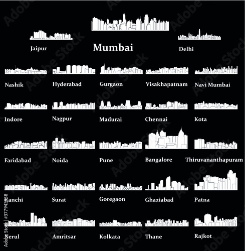Set of 28 City in India ( Mumbai, Jaipur, Delhi, Indore, Pune, Gurgaon, Nagpur, Noida, Kolkata, Surat, Nerul, Thane, Rajkot, Faridabad, Goregaon, Ghaziabad, Amritsar, Chennai, Kota, Hyderabad, Patna )
