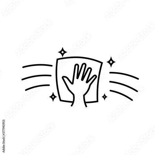 Wipe table line icon. Clipart image isolated on white background.