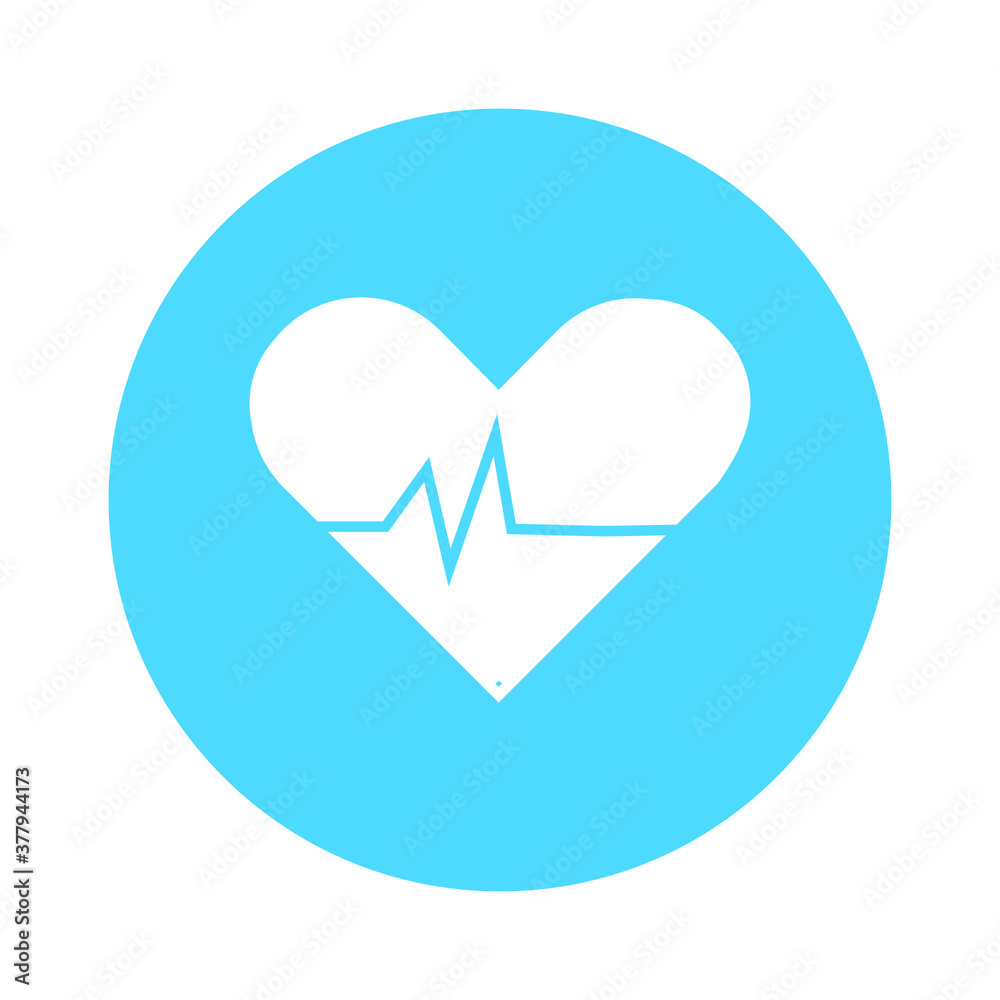 Heartbeat on white background. Vector illustration in trendy flat style Heartbeat on white background. Vector illustration in trendy flat style