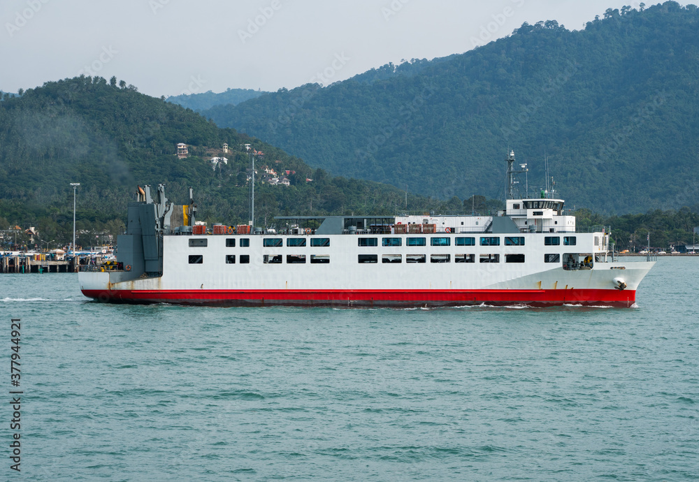 Ferry conveying passenger from Donsak pier Surat Thani province to Koh Samui island in Thailand. Ferry conveying passenger from Donsak pier Surat Thani province to Koh Samui island in Thailand.