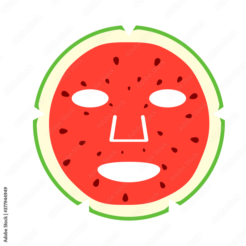 Fototapeta premium Watermelon spa mask icon. Clipart image isolated on white background.