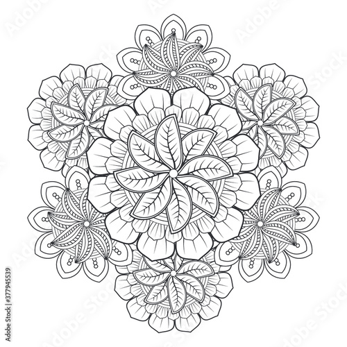 beautiful floral flower in line style for art projects. It is also useful for social media post, printing need, pillow, pattern ideas and so on 