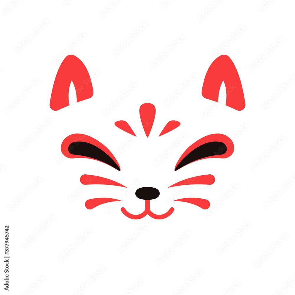 Kitsune face mask clipart image Kitsune face mask clipart image