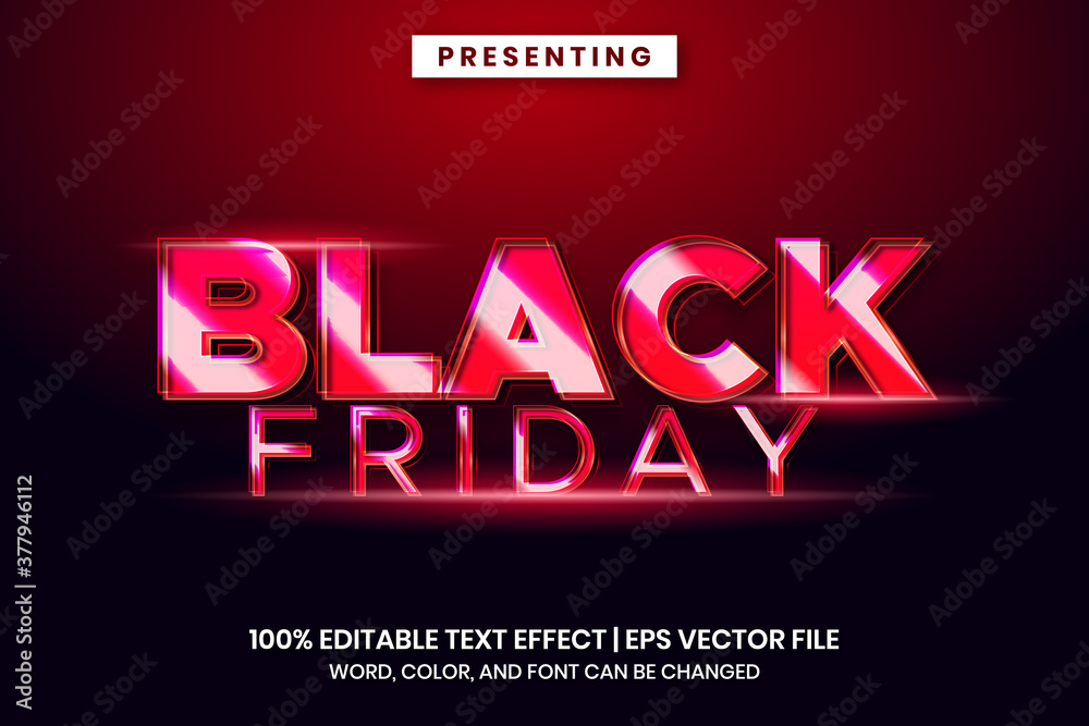 Black friday sale text effect with glossy style Black friday sale text effect with glossy style