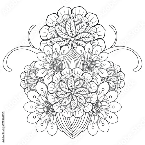 beautiful floral flower in line style for art projects. It is also useful for social media post, printing need, pillow, pattern ideas and so on 