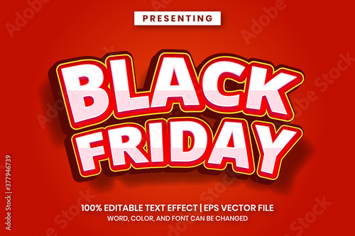 Black friday sale text effect with bold fun style