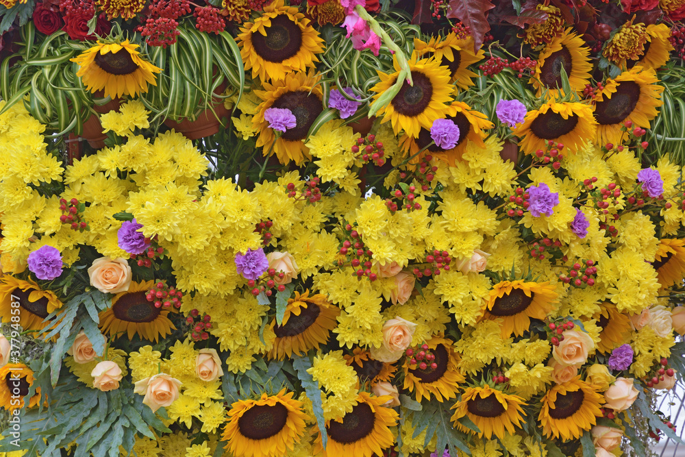 Bright flower arrangement.
