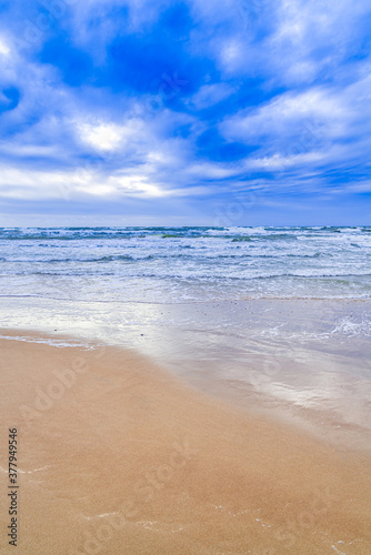 Fototapeta Naklejka Na Ścianę i Meble -  Stormy Baltic Sea, beach, wind, background