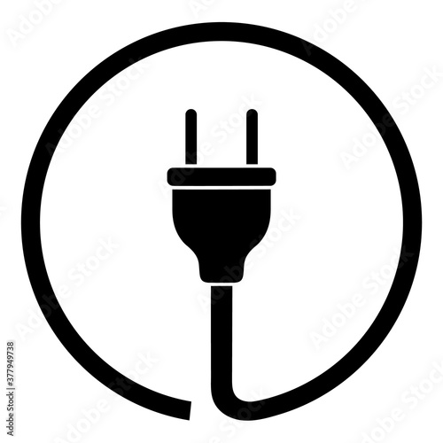 Plug icon, logo isolated on white background