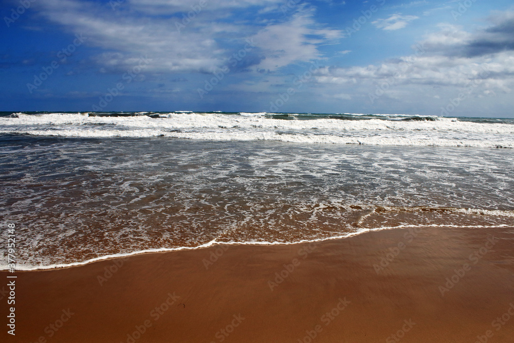 Beach, Mediterranean sea, Mediterranean coast in Spain Beach, Mediterranean sea, Mediterranean coast in Spain