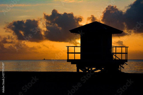 One of the most beautiful sunrises in Miami Beach full of colors 