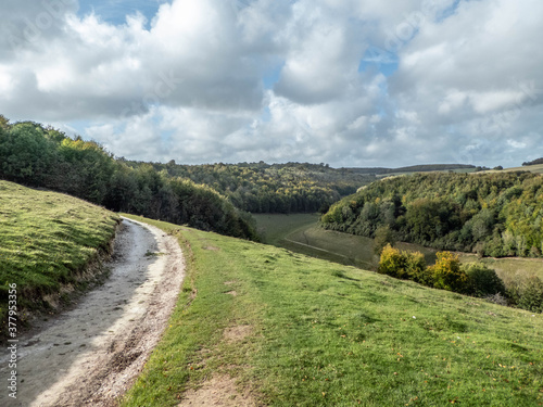 beautiful hilly countryside on a summers day