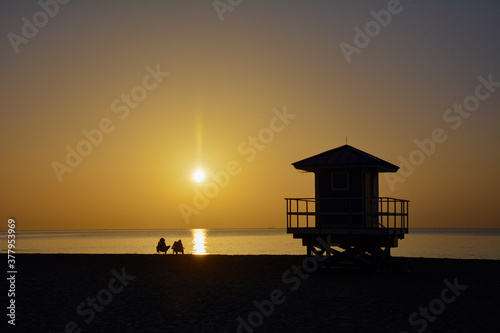 One of the most beautiful sunrises in Miami Beach full of colors 