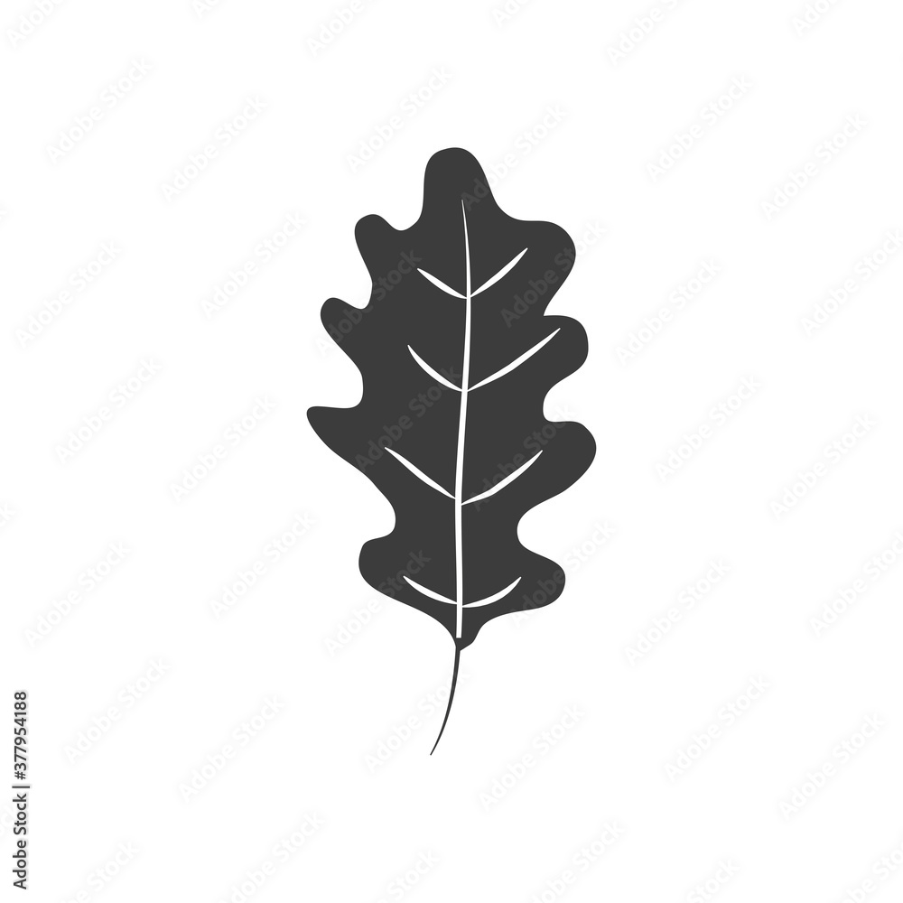 Fototapeta premium autumn oak leaf icon, silhouette style