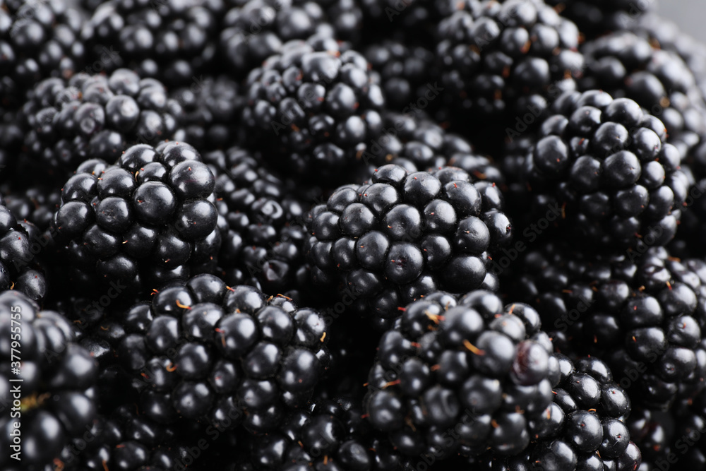 Tasty ripe blackberries as background, closeup view Tasty ripe blackberries as background, closeup view