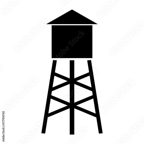 Water tower icon, logo isolated on white background