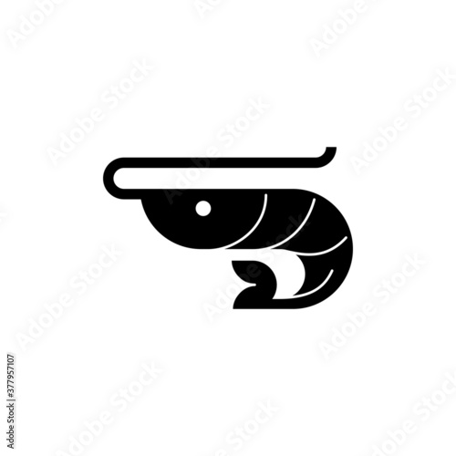 Shrimp vector. Shrimp icon isolated flat. Shrimp logo. Shrimp simple sign. Animal icon