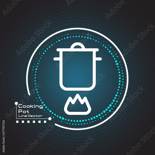 Cooking-Pot Line Icon, flat vector design.