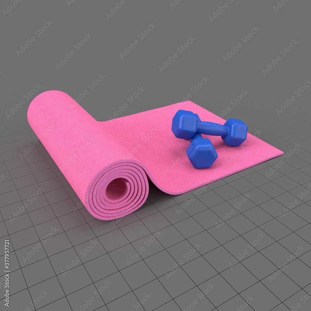 Yoga mat with weights Stock 3D asset | Adobe Stock