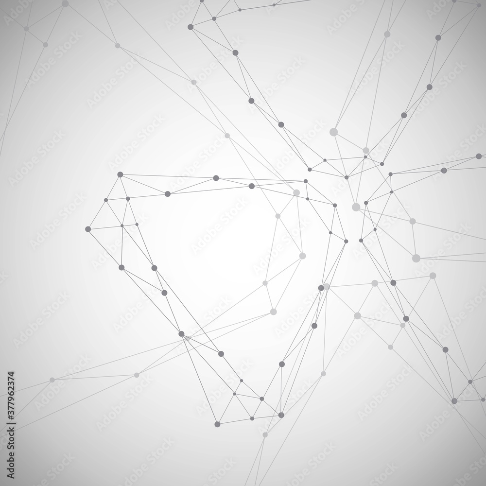 Geometric pattern with connected lines and dots. Vector illustration