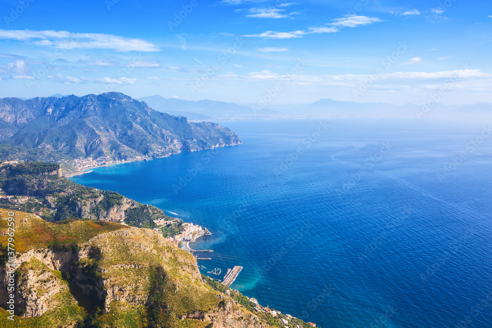 Scenic view of Amalfi coast ( near Ravello), Province of Salerno,  Campania, Italy.