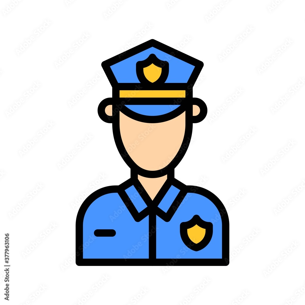 protest related police man with cap and badge vector with editable stroke protest related police man with cap and badge vector with editable stroke
