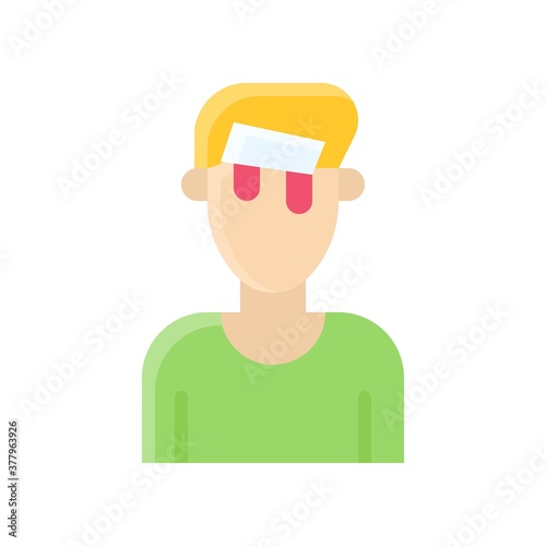 protest related boy injured with blood and dress vector in flat style,