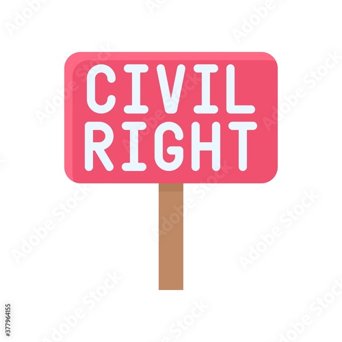 protest related written text on hand hold board vector in flat style,