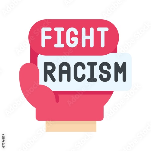 protest related fighting gloves with written text vector in flat style,