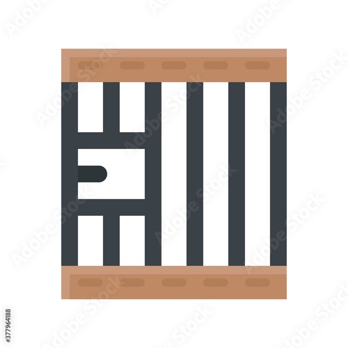 protest related police lockup with metal rod vector in flat style,